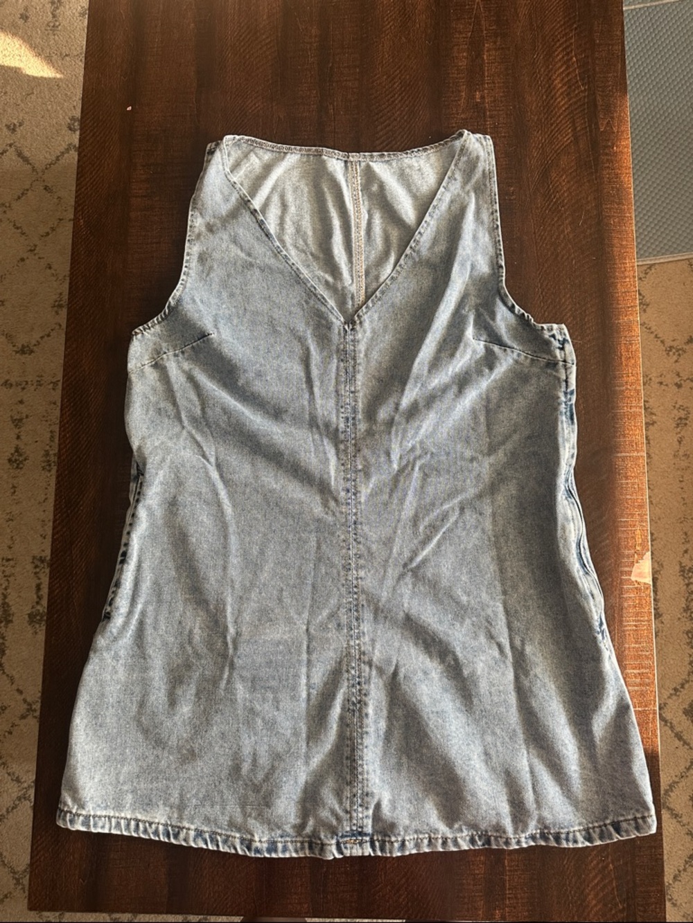 SHEIN Light Wash Denim Sleeveless Dress